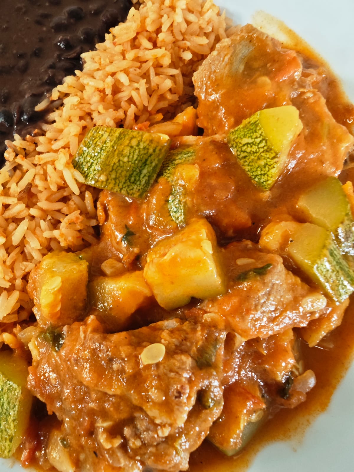 Costillas de cerdo con calabacitas